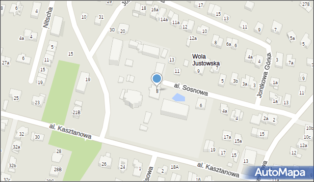Kraków, Aleja Sosnowa, 8, mapa Krakowa