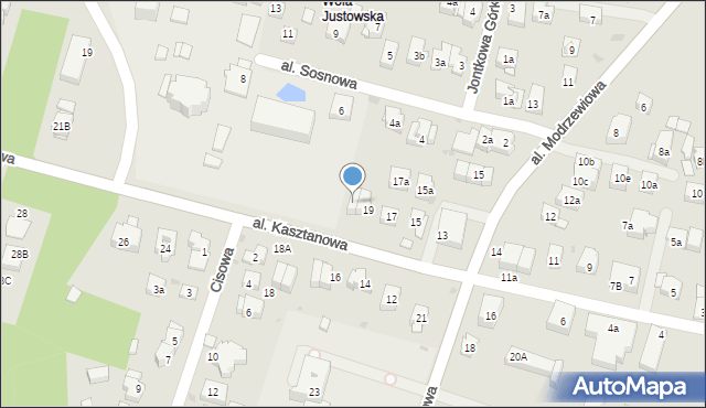 Kraków, Aleja Kasztanowa, 21, mapa Krakowa