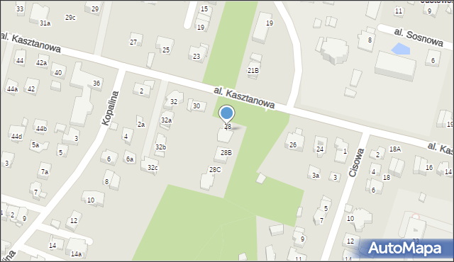 Kraków, Aleja Kasztanowa, 28a, mapa Krakowa