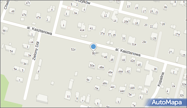 Kraków, Aleja Kasztanowa, 50, mapa Krakowa