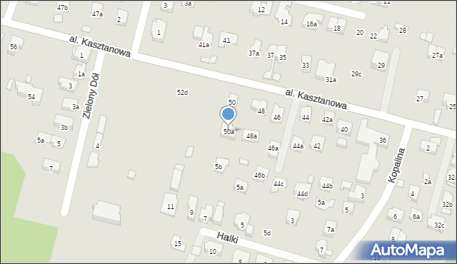 Kraków, Aleja Kasztanowa, 50a, mapa Krakowa