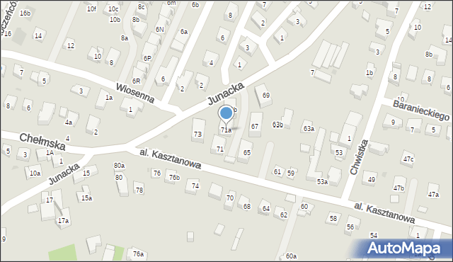 Kraków, Aleja Kasztanowa, 71a, mapa Krakowa