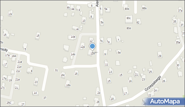 Kraków, Aleksandrowicza Adolfa, 12b, mapa Krakowa