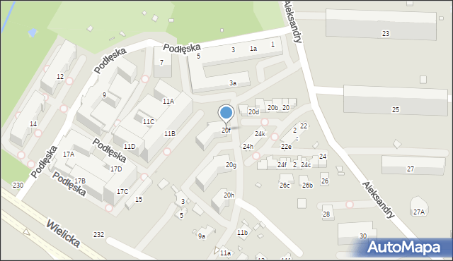 Kraków, Aleksandry, 20f, mapa Krakowa