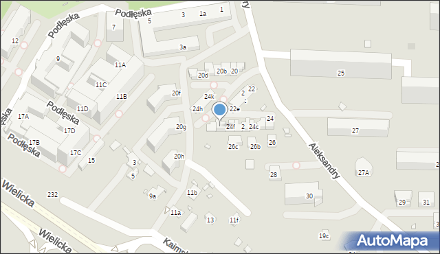 Kraków, Aleksandry, 24g, mapa Krakowa