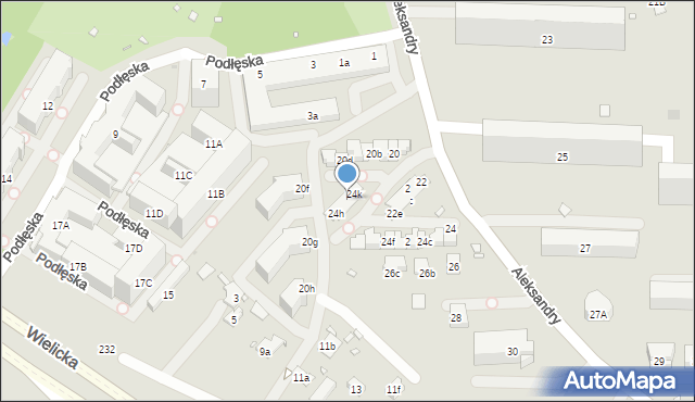 Kraków, Aleksandry, 24j, mapa Krakowa