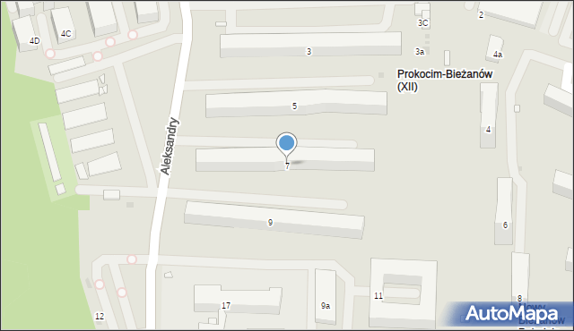 Kraków, Aleksandry, 7, mapa Krakowa