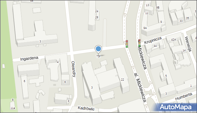 Kraków, Aleja Mickiewicza Adama, 73f, mapa Krakowa