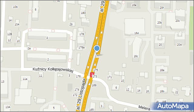 Kraków, Aleja 29 Listopada, 177, mapa Krakowa