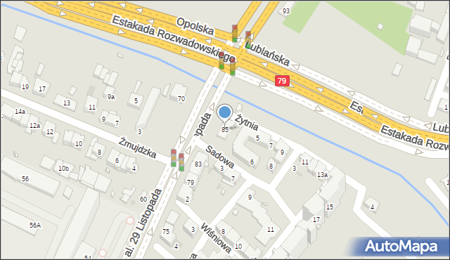 Kraków, Aleja 29 Listopada, 85, mapa Krakowa