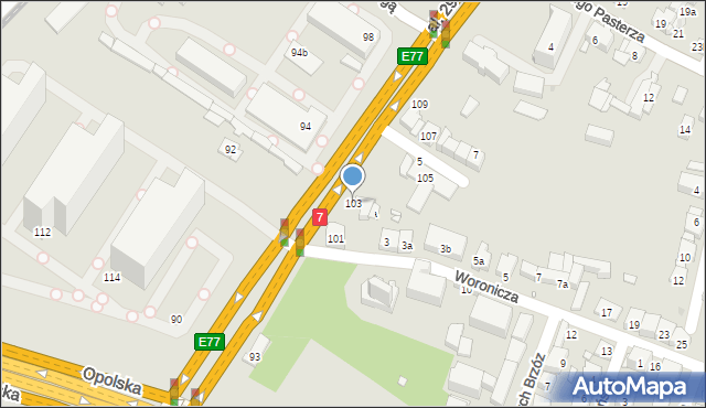 Kraków, Aleja 29 Listopada, 103, mapa Krakowa