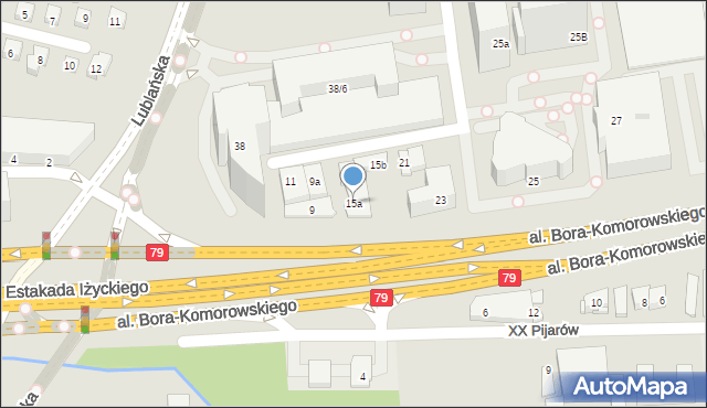 Kraków, Aleja Bora-Komorowskiego Tadeusza, gen., 15a, mapa Krakowa
