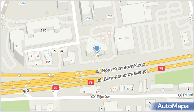 Kraków, Aleja Bora-Komorowskiego Tadeusza, gen., 25, mapa Krakowa