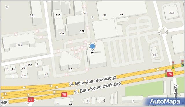 Kraków, Aleja Bora-Komorowskiego Tadeusza, gen., 27, mapa Krakowa