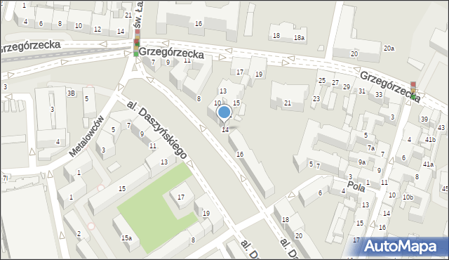 Kraków, Aleja Daszyńskiego Ignacego, 14, mapa Krakowa