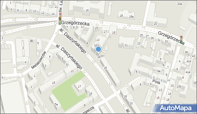 Kraków, Aleja Daszyńskiego Ignacego, 14, mapa Krakowa