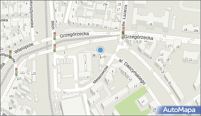 Kraków, Aleja Daszyńskiego Ignacego, 5, mapa Krakowa