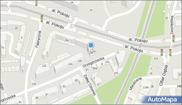 Kraków, Aleja Pokoju, 29b, mapa Krakowa