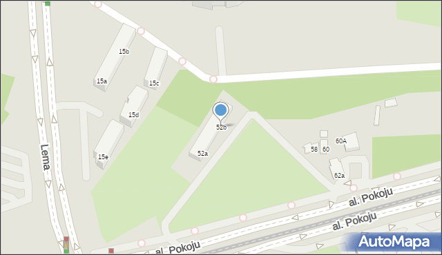 Kraków, Aleja Pokoju, 52b, mapa Krakowa