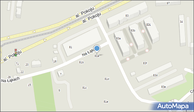 Kraków, Aleja Pokoju, 81a, mapa Krakowa