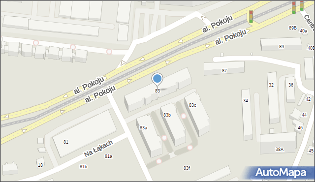 Kraków, Aleja Pokoju, 83, mapa Krakowa