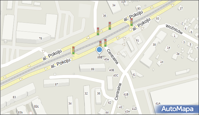 Kraków, Aleja Pokoju, 89B, mapa Krakowa