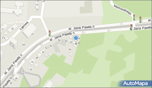 Kraków, Aleja Jana Pawła II, 66, mapa Krakowa