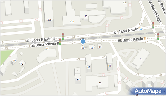 Kraków, Aleja Jana Pawła II, 88, mapa Krakowa