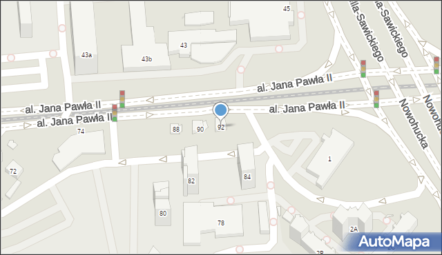 Kraków, Aleja Jana Pawła II, 92, mapa Krakowa