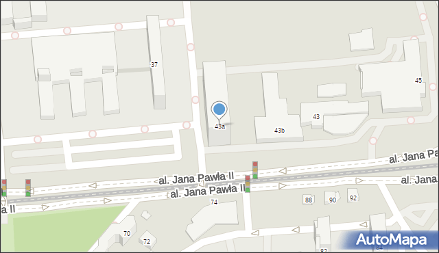 Kraków, Aleja Jana Pawła II, 43a, mapa Krakowa