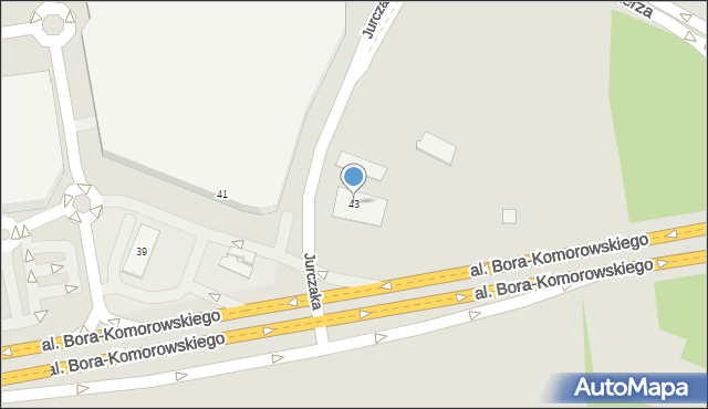 Kraków, Aleja Bora-Komorowskiego Tadeusza, gen., 43, mapa Krakowa