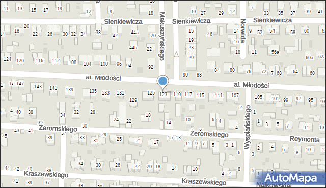 Kraśnik, Aleja Młodości, 123, mapa Kraśnik