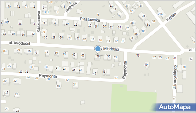 Kraśnik, Aleja Młodości, 59, mapa Kraśnik