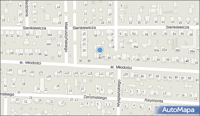 Kraśnik, Aleja Młodości, 84, mapa Kraśnik