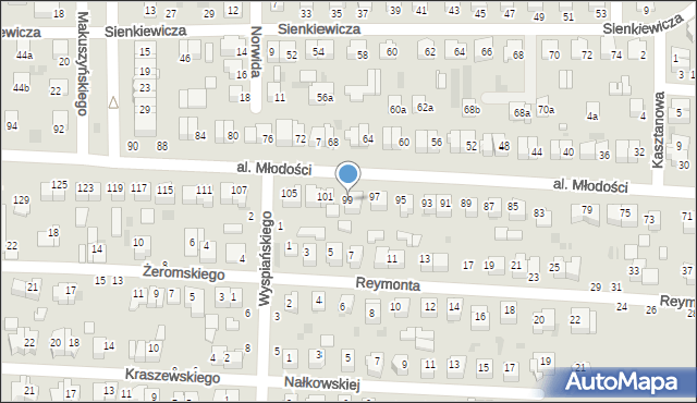 Kraśnik, Aleja Młodości, 99, mapa Kraśnik