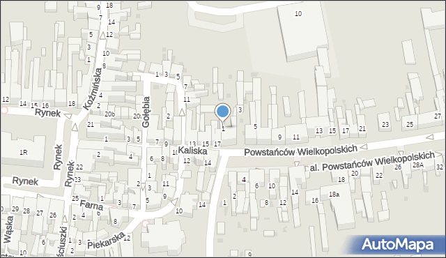 Krotoszyn, Aleja Powstańców Wielkopolskich, 1, mapa Krotoszyna