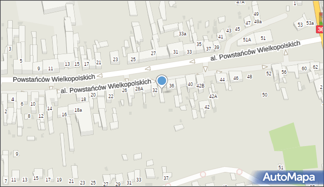 Krotoszyn, Aleja Powstańców Wielkopolskich, 34, mapa Krotoszyna