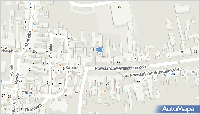 Krotoszyn, Aleja Powstańców Wielkopolskich, 5, mapa Krotoszyna