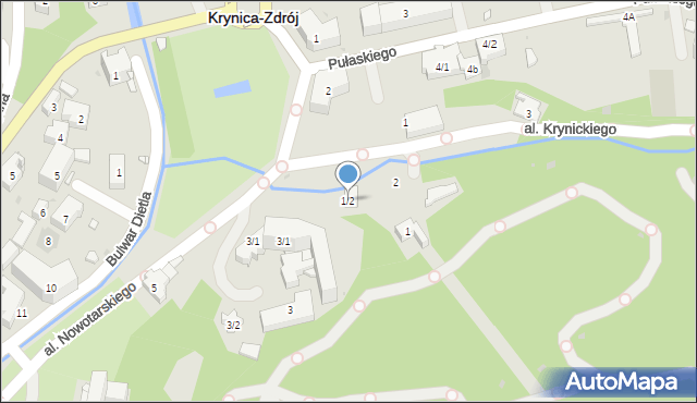 Krynica-Zdrój, Aleja Nowotarskiego Leona, inż., 1/2, mapa Krynica-Zdrój