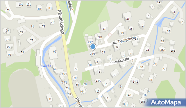 Krynica-Zdrój, Aleja Tysiąclecia, 23/1, mapa Krynica-Zdrój