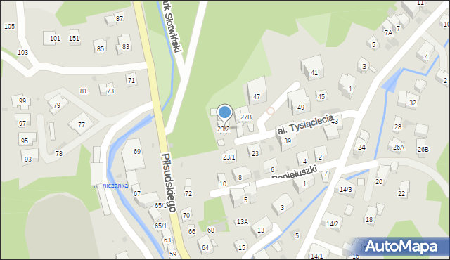 Krynica-Zdrój, Aleja Tysiąclecia, 23/2, mapa Krynica-Zdrój