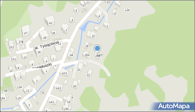 Krynica-Zdrój, Aleja Tysiąclecia, 26B, mapa Krynica-Zdrój