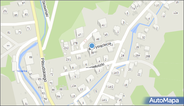 Krynica-Zdrój, Aleja Tysiąclecia, 39, mapa Krynica-Zdrój