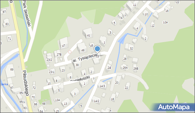 Krynica-Zdrój, Aleja Tysiąclecia, 43, mapa Krynica-Zdrój