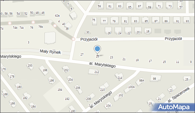 Książenice, Aleja Marylskiego E., 25, mapa Książenice