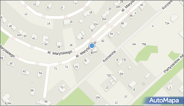 Książenice, Aleja Marylskiego E., 80, mapa Książenice