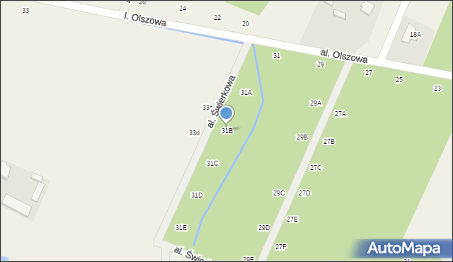 Książenice, Aleja Olszowa, 31B, mapa Książenice