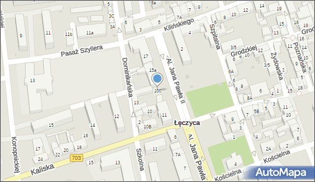 Łęczyca, Aleje Jana Pawła II, 100, mapa Łęczyca