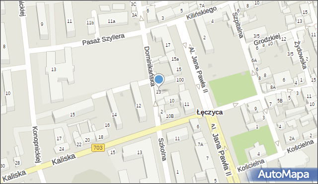 Łęczyca, Aleje Jana Pawła II, 13, mapa Łęczyca
