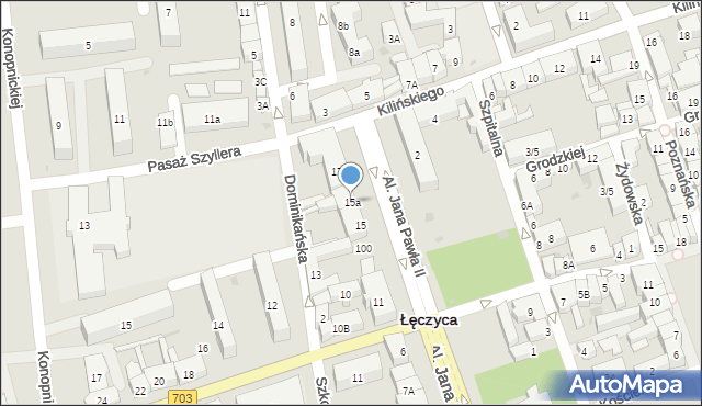 Łęczyca, Aleje Jana Pawła II, 15a, mapa Łęczyca